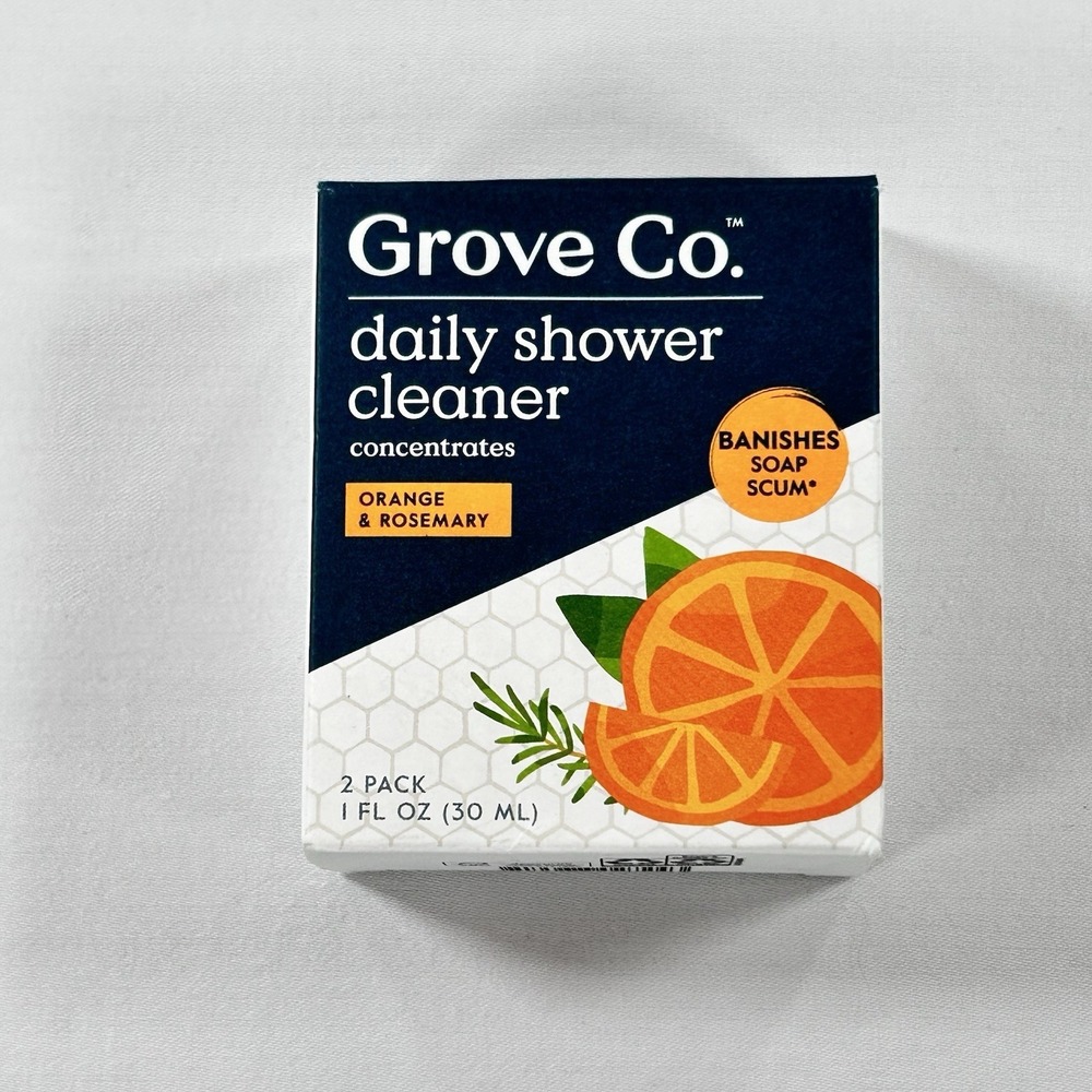 Grove Co Daily Shower Cleaner Concentrate Orange And Rosemary Set Of 2 NEW